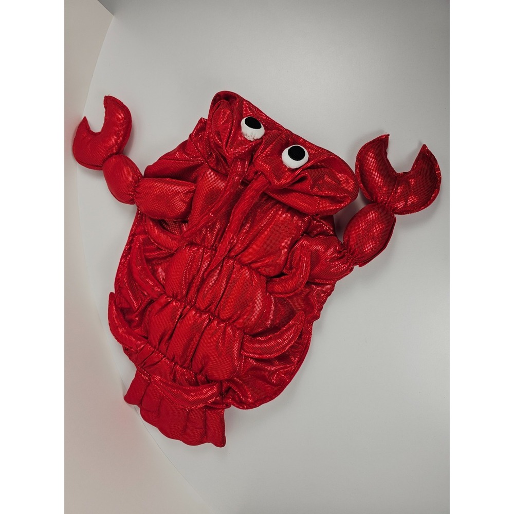 Medium Dog Halloween Costume - Lobster - Red Metallic Fabric Plush
